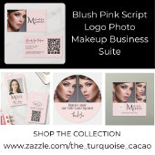 Carte De Visite Mini Maquilleuse Rose Pâle Code Qr Icône Sociale Mini