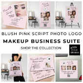 Blush Pink Script Logo QR Code Photo Makeup Draagtas