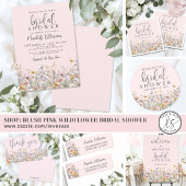 Carte De Remerciements Fleur Sauvage Rose Pâle
