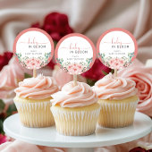 Sticker Rond Bébé rose pâle dans douche fleurie