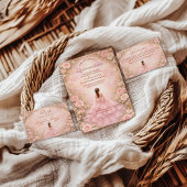 Save The Date Blush Rose Garden Quinceañera