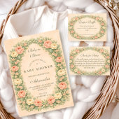 Invitation Blush Sage Rose Garden Baby Shower
