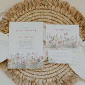 Serviette En Papier Baby shower papillon Fleur sauvage de printemps