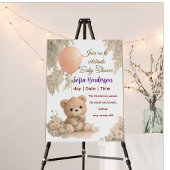 Ballotins blush floral teddy bear pink