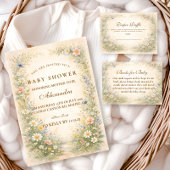 Invitation Blush Yellow Wildflower Baby Shower
