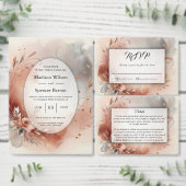 Invitation Mariage de pétales et de torchis d'argent (Personnalisez la collection de ce créateur indépendant.)