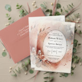 Invitation Mariage de pétales et de torchis d'argent (Personnalisez la collection de ce créateur indépendant. Test)