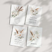 Invitation Neutral Rustic Boho Pampas Grass Rehearsal Dinner