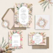 Serviette En Papier Élégant Bohème Floral Monogram Papier Napkins