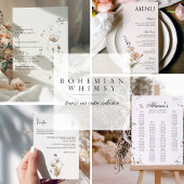 Menu Boho Whimsical Floral Minimaliste simple