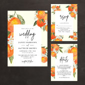 Invitation Boho Abstract Sketchy Orange Garden Wedding