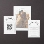 Boho Arch Foto Bruiloft Drieluik Uitnodiging (Personaliseer de collectie van deze zelfstandige maker.)