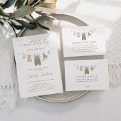 Sticker Rond Baby shower Boho Boy Baby Clothers