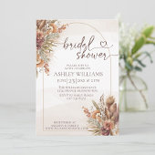 Invitation pompas à fleurs herbe boho nuptiale