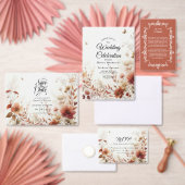Boho Browns with Butterflies Floral Wedding Save The Date (Personaliseer de collectie van deze zelfstandige maker.)