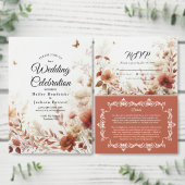 Save The Date Boho Browns with Butterflies Floral Wedding (Personnalisez la collection de ce créateur indépendant.)