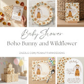 Carte D'accompagnement Rustic Sweet Rabbit Baby Shower Game