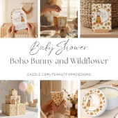 Invitation Whimsical Wildflower Bunny Baby Shower Invite