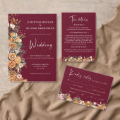 Invitation Boho Bourgogne Mariage de vacances d'hiver Enregis (Personnalisez la collection de ce créateur indépendant. )