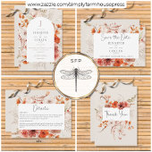 Carte De Remerciements Boho Brûlé Orange Arc Floral Monogramme Beige