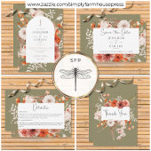 Save The Date Boho Burange Chute Florale Arche Monogramme Sage