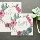 Invitation Mariage minimaliste Boho Cactus Désert 