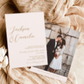 Carte D'accompagnement Moderne Elegant Boho Champagne Wedding RSVP qr Cod