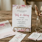 Romantic Rose and Champagne Boho Chic Wedding Menu