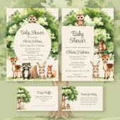 Boho mûre Bois Animaux Baby shower Invitation