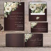 Sticker Cœur Rose rustique Marsala Mariage Merci