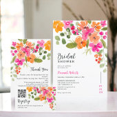 Boho chute orange floral nuptiale