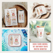 Invitation Boho Farm Animal 1st Birthday |Cute Rustic Barnyad