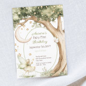 Invitation Boho forêt aquarelle Fée Premier anniversaire