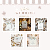 Boho Frosted Blue Pine Wedding Kaart