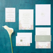 Menu Élégant double face de mariage de script vert  (Personnalisez la collection de ce créateur indépendant. )