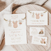 Invitation Baby shower Boho rose pâle pour bébé