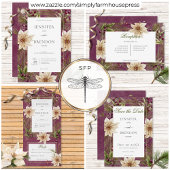 Save The Date Boho Hiver Végétation Boughs Bourgogne