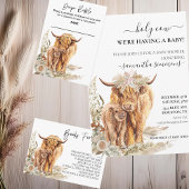 Invitations En Acrylique Saint-Vache Highland Calf Baby shower Boho