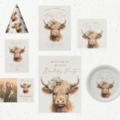Serviette En Papier Boho Highland Cow Anniversaire de enfant Party