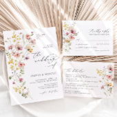 Boho kleurrijke lente grillige wilde bloem bruilof save the date