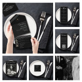 Carte D'accompagnement Elegant Boho Minimalist Black & White Wedding