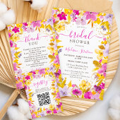 Poster Boho moderne violet fleuri accueil douche nuptiale