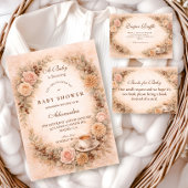Invitation Boho Neutral A Baby Is Brewing