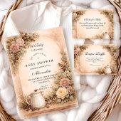 Carte D'accompagnement Boho Neutral A Baby Is Brewing Show Diapper Raffle