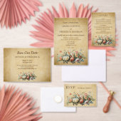 mariage rustique boho vintage enregistrer la carte (Personnalisez la collection de ce créateur indépendant.)