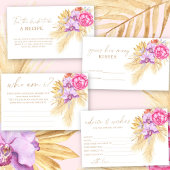Carte D'accompagnement Boho Pampas Floral Date idées nuit \ Date pot