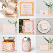 Invitation Boho Rose Orange Floral Cute Baby shower Photo