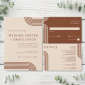 Invitation Bourgogne Rustique Boho Aronné Mariage moderne (Personnalisez la collection de ce créateur indépendant.)