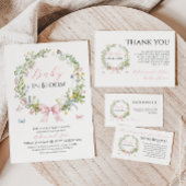 Invitations En Acrylique Boho Rustic Baby en Baby shower de boue rose en fl