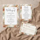 Invitation de mariage luxueuse Boho Terracotta Flo (Personnalisez la collection de ce créateur indépendant. )